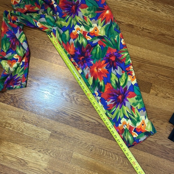 NWT Talbots Vintage 100% Silk Tropical Print Pull On Pants Size Medium - Picture 12 of 14